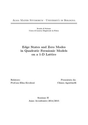 Edge States and Zero Modes in Quadratic Fermionic Models on a 1-D Lattice