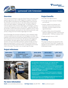 Overview Project Benefits Funding Project Milestones for More