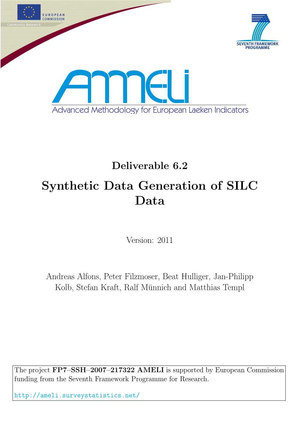 Synthetic Data Generation of SILC Data