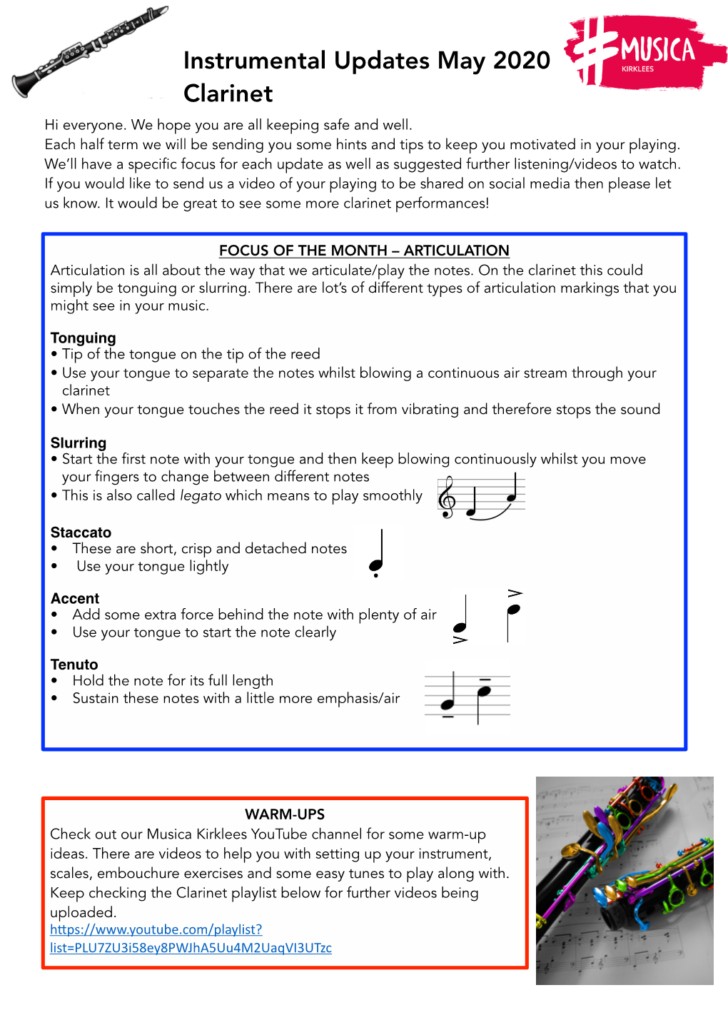 Clarinet Instrumental Update 1