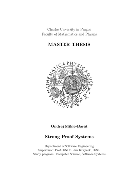 MASTER THESIS Strong Proof Systems