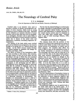 The Neurology of Cerebral Palsy