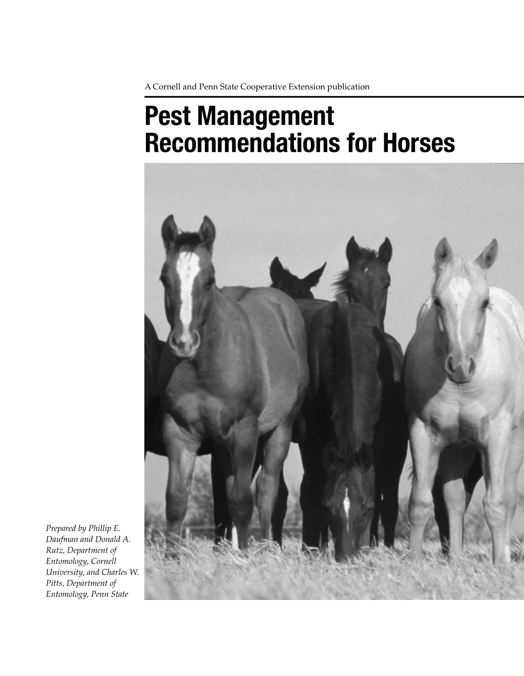 Pest Management Recommendations for Horses