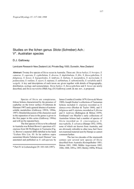 Studies on the Lichen Genus Sticta (Schreber) Ach.: V*. Australian Species