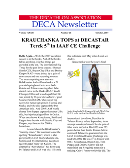 KRAUCHANKA TOPS at DECASTAR Terek 5 in IAAF CE Challenge