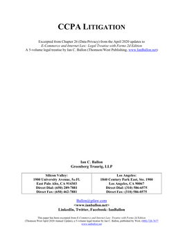 Ccpa Litigation