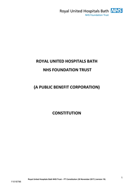 Royal United Hospitals Bath NHS Foundation Trust — Constitution
