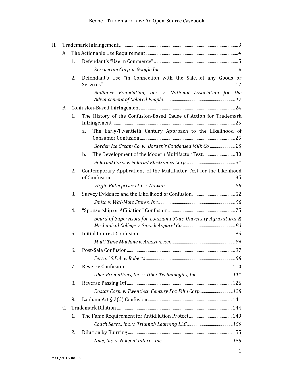 Beebe - Trademark Law: an Open-Source Casebook