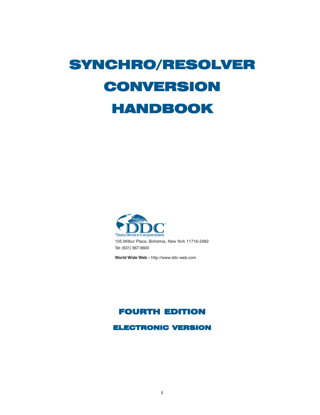 Synchro/Resolver Conversion Handbook