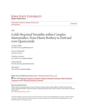 Gold's Structural Versatility Within Complex Intermetallics: from Hume