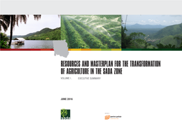 Resources and Masterplan for the Transformation of Agriculture in the Sada Zone Volume I