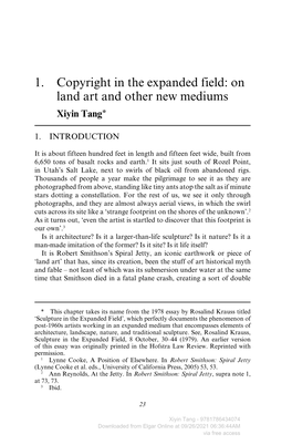 1. Copyright in the Expanded Field: on Land Art and Other New Mediums