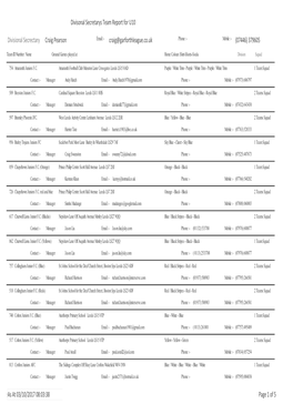 Divisonal Secretaries Teams Report