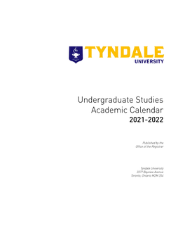 Undergraduate Studies Academic Calendar 2021-2022