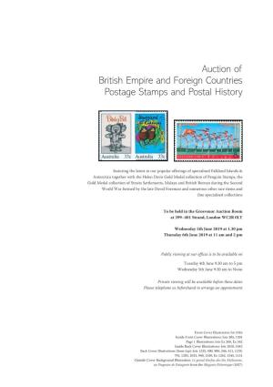 Auction of British Empire and Foreign Countries Postage Stamps and Postal History