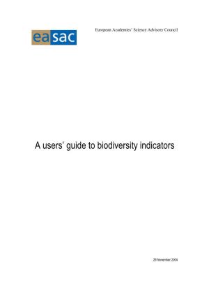 A Users' Guide to Biodiversity Indicators