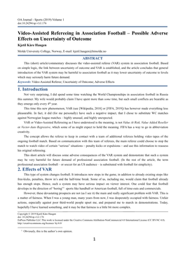 Video-Assisted Refereeing in Association Football