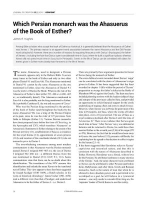 Which Persian Monarch Was the Ahasuerus of the Book of Esther?