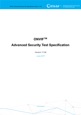 ONVIF™ Advanced Security Test Specification