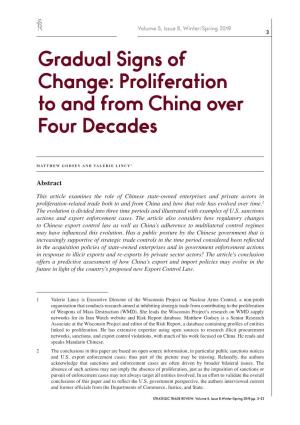 Gradual Signs of Change: Proliferation to and from China Over Four Decades