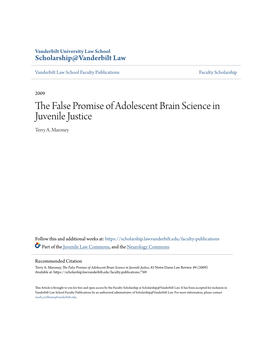 The False Promise of Adolescent Brain Science in Juvenile Justice, 85 Notre Dame Law Review