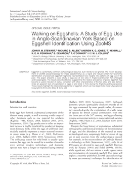 Walking on Eggshells: a Study of Egg Use in Angloscandinavian York
