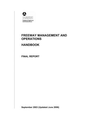 Freeway Management and Operations Handbook September 2003 (See Revision History Page for Chapter Updates) 6