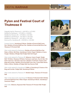 Pylon and Festival Court of Thutmose II