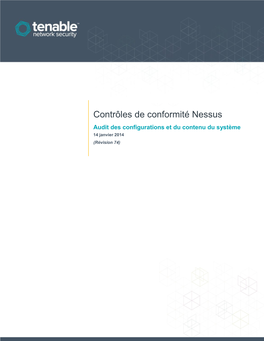 Contrôles De Conformité Nessus Audit Des Configurations Et Du Contenu Du Système 14 Janvier 2014 (Révision 74)