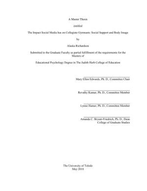 A Master Thesis Entitled the Impact Social