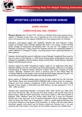 Sporting Legends: Waseem Ahmad