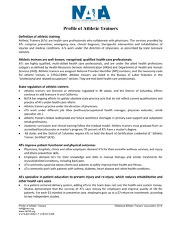 Profile of Athletic Trainers