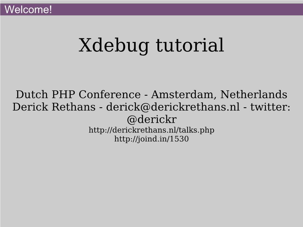 Xdebug Tutorial