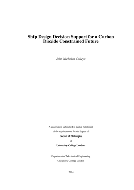 Ship Design Decision Support for a Carbon Dioxide Constrained Future