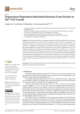 Temperature-Dependent Stimulated Emission Cross-Section in Nd3+:YLF Crystal