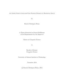 An Index Structure for Fast Range Search in Hamming Space By