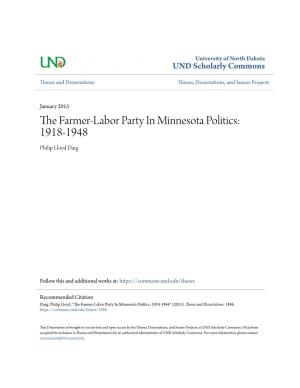The Farmer-Labor Party in Minnesota Politics: 1918-1948