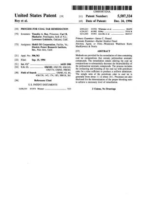III IIHH US005587324A United States Patent (19) 11 Patent Number: 5,587,324 Roy Et Al
