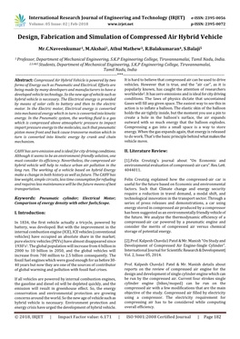 Design, Fabrication and Simulation of Compressed Air Hybrid Vehicle