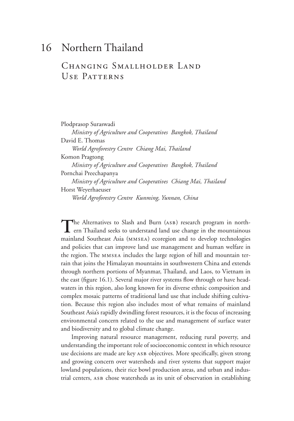 16 Northern Thailand Changing Smallholder Land Use Patterns