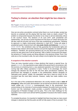 Turkey's Choice: an Election That Might Be Too Close to Call