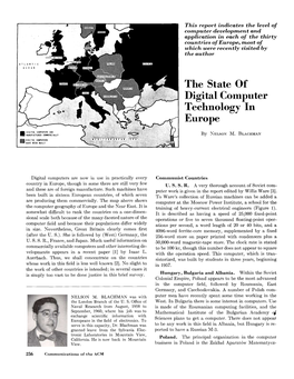 The State of Digital Computer Technology in Europe, 1961