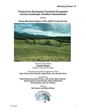 Protocol for Developing Terrestrial Ecosystem Current Landscape Condition Assessments