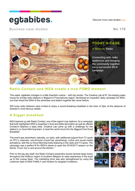 Business Case Studies No 176 Radio Contact and IKEA Create a True