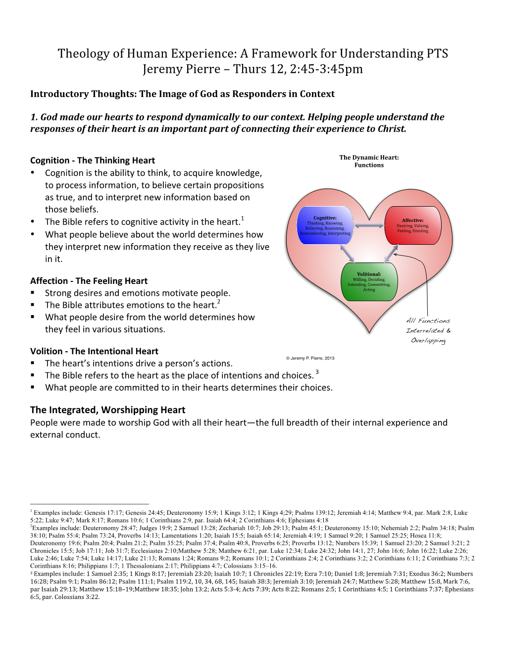 A Framework for Understanding PTS Jeremy Pierre – Thurs 12, 2:45-3:45Pm