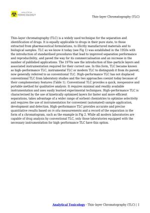 Thin–Layer Chromatography (TLC)