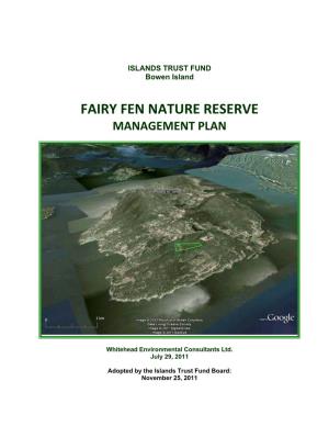 Fairy Fen Nature Reserve Management Plan