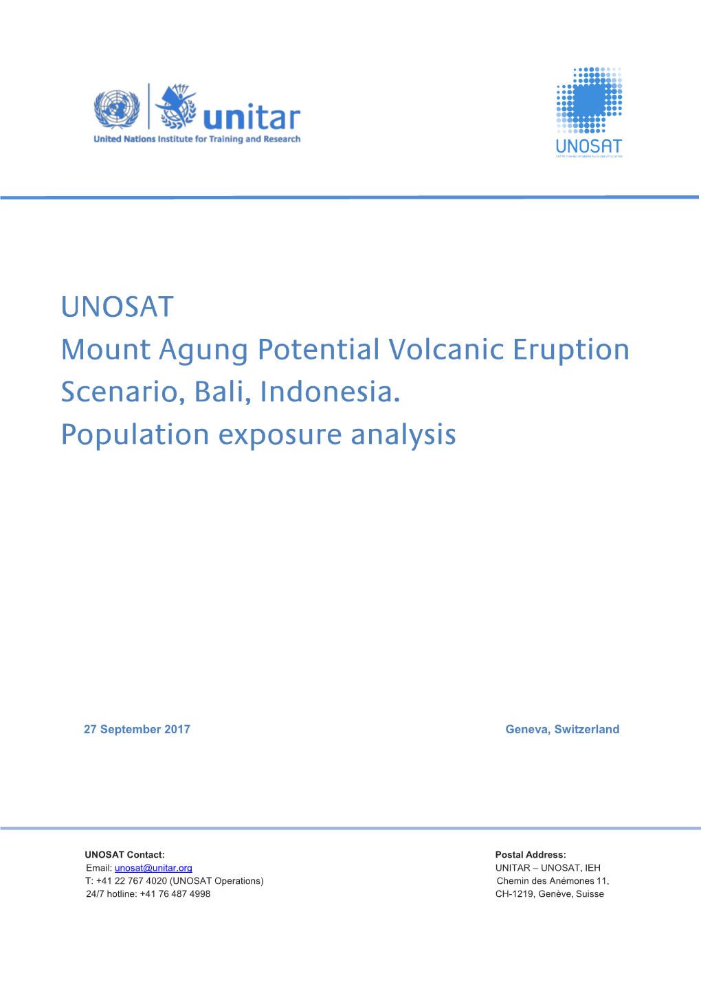 UNOSAT Mount Agung Potential Volcanic Eruption Scenario, Bali, Indonesia