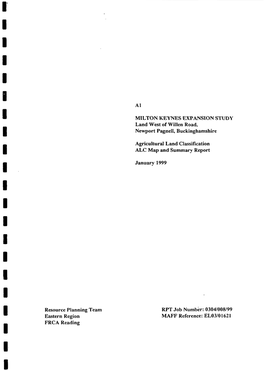 Al MILTON KEYNES EXPANSION STUDY Land West of Willen Road
