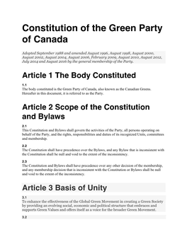 Constitution of the Green Party of Canada